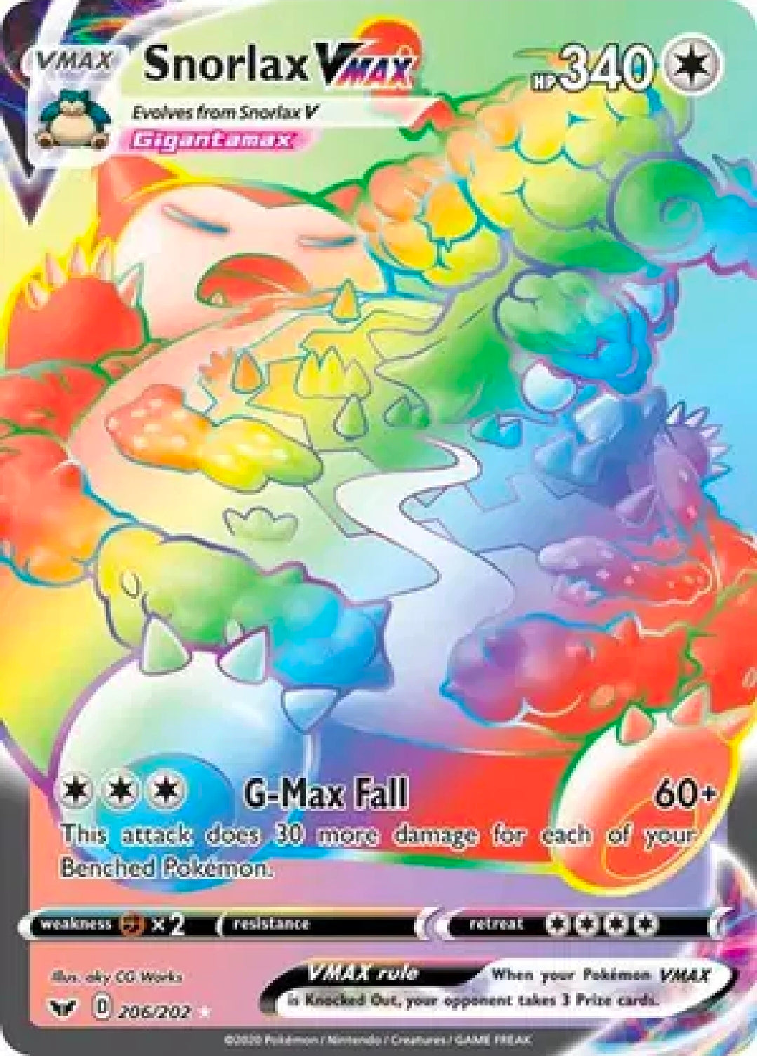 Snorlax VMAX (Secret) 206/202 [Sword and Shield Base]